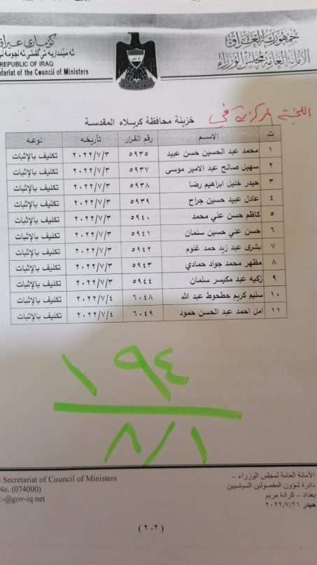الاعلام العراقي تنفرد بنشر اسماء المشمولين بالفصل 